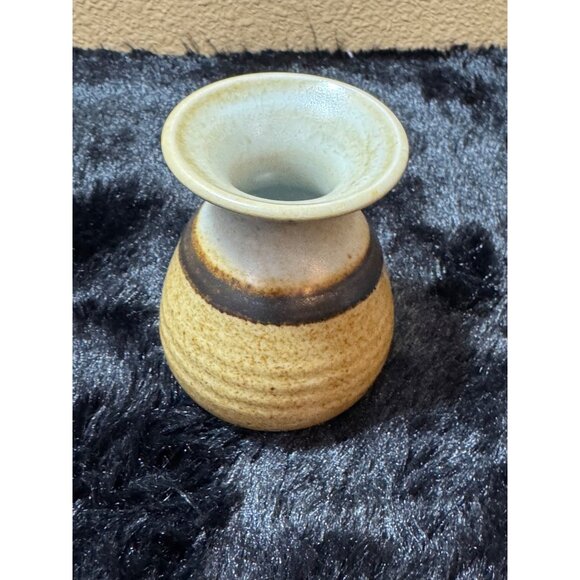 Vintage Handcrafted Ceramic Mini 4" Vase Earthy Tones Signed - Picture 1 of 5